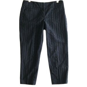Ann‎ Taylor LOFT Marisa THE RIVIERA PANT Navy Blue Eyelet Ankle Crop Size 6P